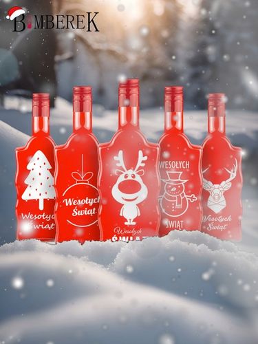 10x Butelki Szklane FALA 500ml z NADRUKIEM ŚWIĄTECZNYM na Prezent Nalewki na Arena.pl