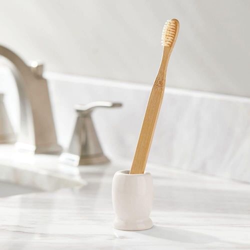 Ceramiczny Stojak na Szczoteczki do Zębów 4 Szt Kremowy Zestaw Łazienkowy na Arena.pl