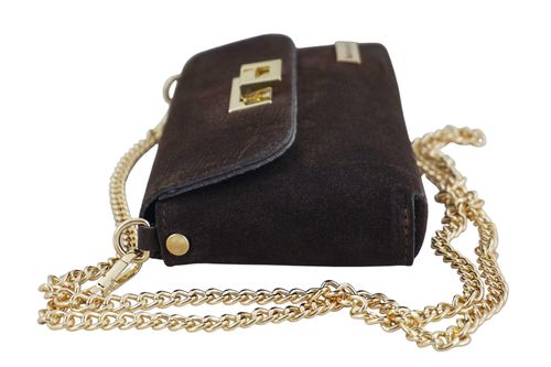 Zamszowa kopertówka na łańcuszku Barberinis - Brązowa ciemna na Arena.pl