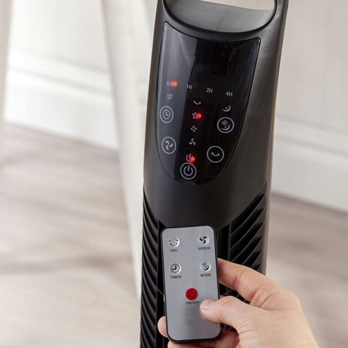 Wentylator Wiatrak Kolumnowy Obrotowy + PILOT Revento Zephyr Black Czarny na Arena.pl