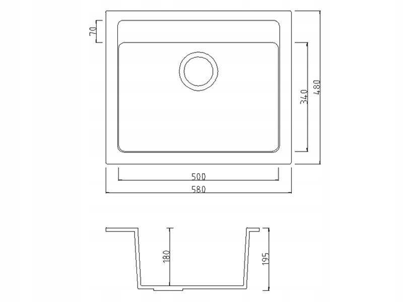 ZLEWOZMYWAK ZLEW GRANIT 58x48 + SYFON 8 kolorów zdjęcie 10