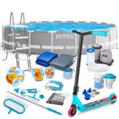 Basen ogrodowy stelażowy 610 x 132 cm 21w1 INTEX 26756 + hulajnoga GRATIS