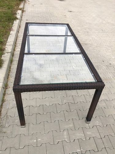 Duży STÓŁ na 8 osób TECHNORATTAN SZKŁO 190cm na Arena.pl