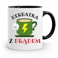 Kubek Czarny Prezent Elektryka Herbatka Z Prądem Z Nadrukiem Ze Zdjęciem