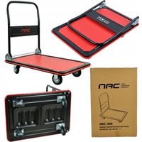 WÓZEK MAGAZYNOWY TRANSPORTOWY NAC UDŹWIG 300 KG PEŁNE KOŁA 125 MM SKŁADANY