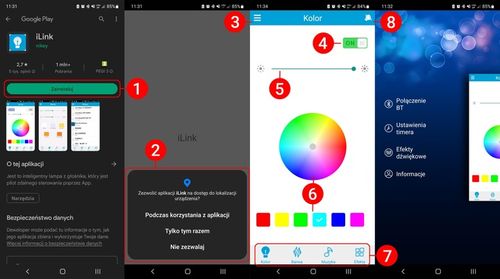 Lampa plafon LED RGB Kolorowa GŁOŚNIK Bluetooth 60w + Pilot Aplikacja na Arena.pl