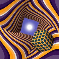 FOTOTAPETA ABSTRAKCJA ZŁUDZENIE TUNEL FIOLET 3D