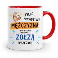 Kubek Czerwony Śmieszny Zabawny Mężczyzna Prezent Z Nadrukiem Ze Zdjęciem