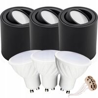 3x SPOT OPRAWA NATYNKOWA HALOGENOWA tuba ruchoma GU10 6W ciepła żarówka LED