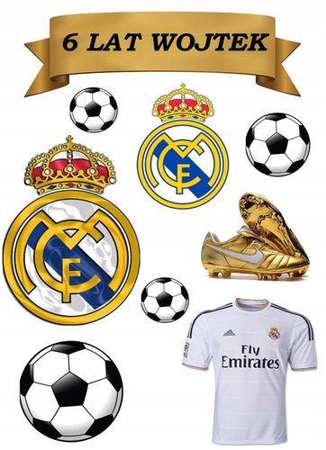 OPŁATEK na TORT REAL MADRYT PIŁKARZ WYDRUK CUKROWY DEKORACJA + TEKST na Arena.pl