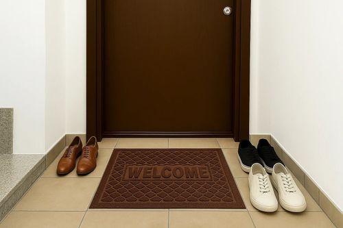 Wycieraczka mata do butów pod drzwi wejściowa chłonna dywanik brązowy na Arena.pl