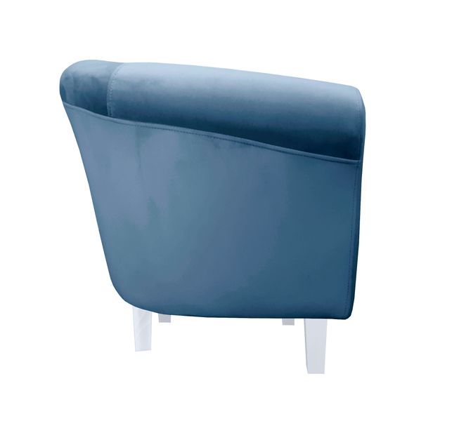 Fotel Milo nogi białe niebieski MG33 zdjęcie 3