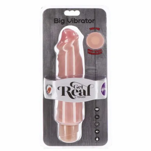 get real podwojna gęstość model 20,5 cm, cielisty - anatomiczny wibrator na Arena.pl