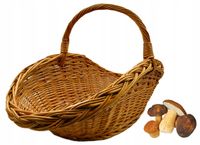 KOSZ WIKLINOWY NA GRZYBY PIKNIK DREWNO OWALNY JASNY KOSZYK Rozmiar M