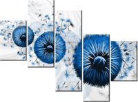 100 75CM OBRAZ 5 ELEM NIEBIESKI DMUCHAWIEC 4 ŚCIENNY