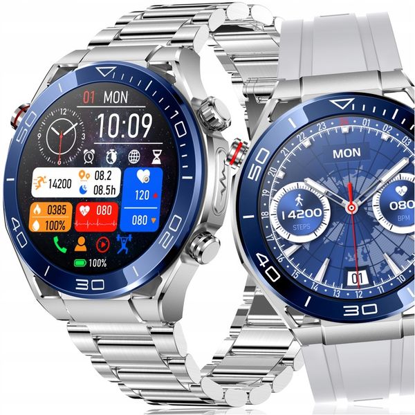 SMARTWATCH ZEGAREK MĘSKI Z EKG POMIAR CUKRU PULS CIŚNIENIE ROZMOWY MENU PL zdjęcie 9