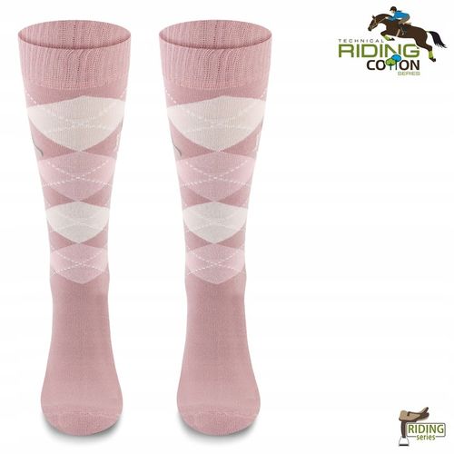 Skarpety jeździeckie w romby podkolanówki na konie 80% bawełny Comodo na Arena.pl