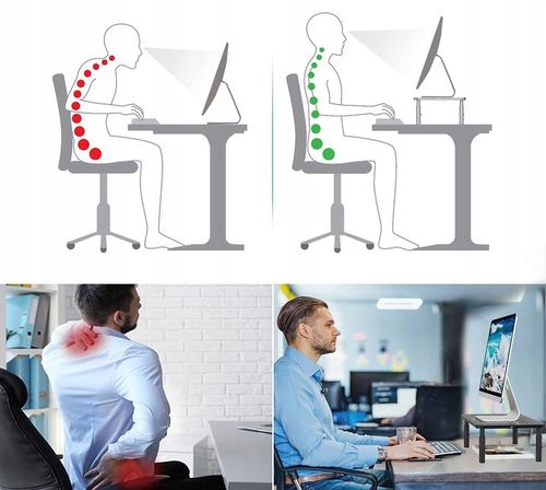 Stolik Pod Laptop Drukarkę Monitor Regulowany Z Szufladą Czarny Do 20kg na Arena.pl