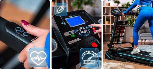 Bieżnia elektryczna domowa treningowa 140kg masażer amortyzacja aplikacja na Arena.pl