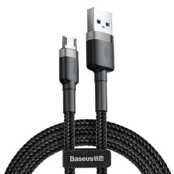 Kabel USB do Micro USB Baseus Cafule 2.4A 1m (szaro-czarny) zdjęcie 1