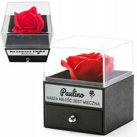 SZKATUŁKA NA BIŻUTERIĘ Z WIECZNĄ RÓŻĄ prezent na Walentynki dla niej żony