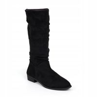 BUTY Damskie Kozaki Przed Kolano Wsuwane Botki Jesienne 37 czarne