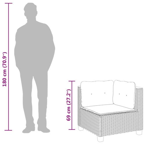 Narożny moduł sofy z poduszkami, beżowy, polirattan na Arena.pl