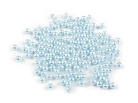 PEREŁKI SZKLANE WOSKOWANE NIEBIESKI LODOWY 4MM 50SZT