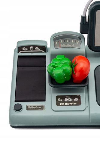 Edukacyjna Sklepowa Kasa Fiskalna Mikrofon Waga Koszyk Czytnik Kodów Monety na Arena.pl