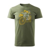 Koszulka rowerowa na rower z rowerem górskim MTB Góry Mountain Bike męska khaki REGULAR XXL