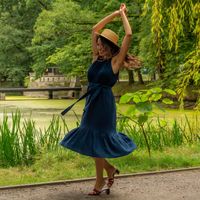 Elegancka bawełniana sukienka midi w stylu country