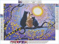 OBRAZ DIAMOND  KOTY NA DRZEWIE