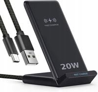 Ładowarka indukcyjna QI bezprzewodowa 20W LED + kabel USB-C 1M
