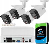 Zestaw Monitoringu Dahua Zewnętrzny 4 Kamery 6Mpx IPC-HFW1639TC-A-IL PoE