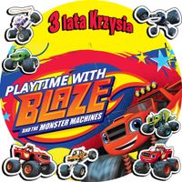 OPŁATEK NA TORT 30CM - BLAZE TRUCK + IMIĘ + GRATIS! 24CM 26CM