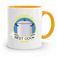 Kubek Żółty Dla Kucharza Kucharki Best Cook Z Nadrukiem Ze Zdjęciem