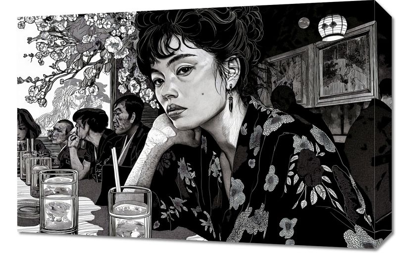 Obraz 60x40cm Czarne Kimono zdjęcie 1