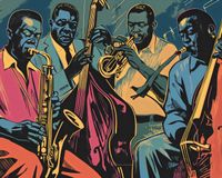 Plakat 50x40cm Jazzmani w Gazie