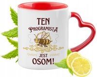 Kubek Dla Programisty Czerwony Z Uszkiem W Kształcie Serca Na Prezent