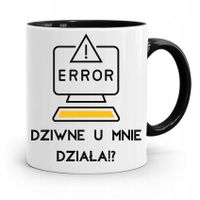 Kubek Czarny Informatyka Programisty U Mnie Działa Z Nadrukiem Ze Zdjęciem