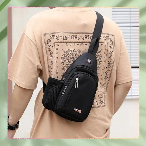 Plecak sportowy torba męska na ramię lekka saszetka wodoodporna czarna na Arena.pl