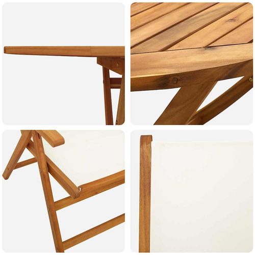 Zestaw do jadalni w ogrodzie 7 pcs Kremowy biały na Arena.pl