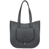 VEZZE torebka skórzana klasyczna z długimi rączkami na ramię V548 c.szara