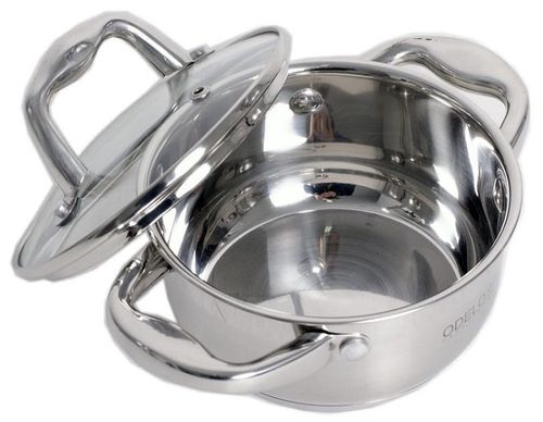 GARNEK Z POKRYWĄ SZKLANĄ 0,6 L 12 CM STALOWY VELIO GRUBE DNO INDUKCJA na Arena.pl