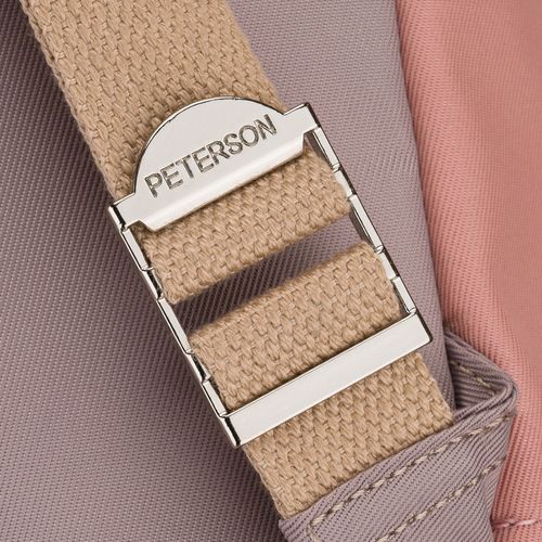 różowo-szary plecak damski z poliestru i skóry ekologicznej, na Arena.pl