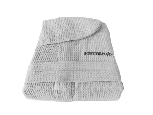 szlafrok męski wafel z kapturem niebieski L na Arena.pl