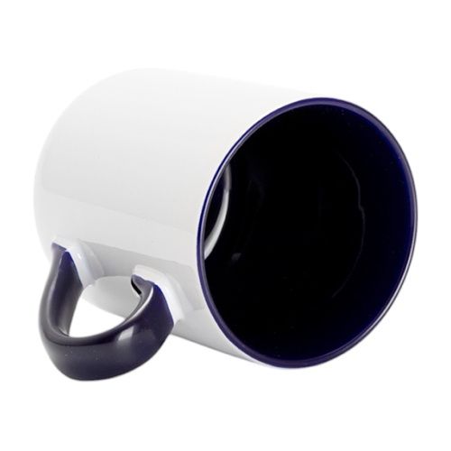 Kubek 325 ml do sublimacji - z granatowym wnętrzem i uchem na Arena.pl