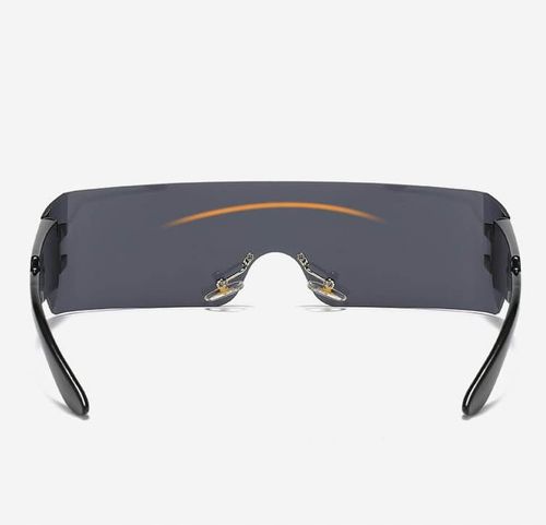 Futurystyczne OKULARY PRZECIWSŁONECZNE CZARNE Imprezowe UV400 + Etui na Arena.pl