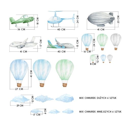 Naklejki Zestaw Samoloty DK359 na Arena.pl