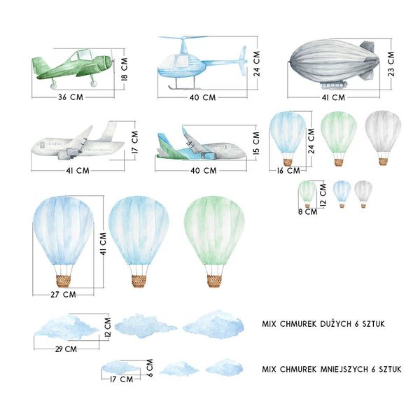 Naklejki Zestaw Samoloty DK359 zdjęcie 3